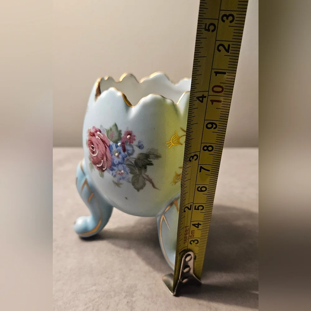 🔅Vintage Napcoware Porcelain Floral Footed Cracked Egg Vase Collectible Decor